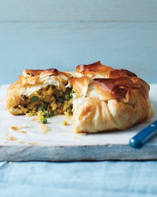 Curried chicken-and-potato pie
