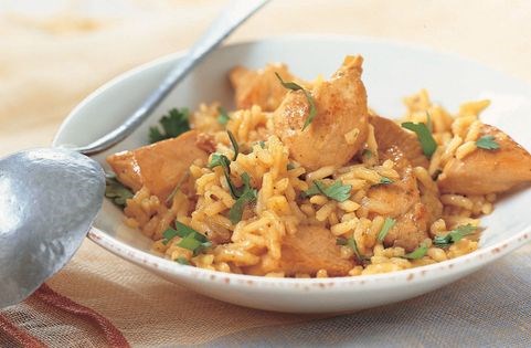 Curried chicken and rice