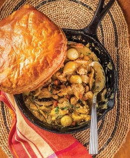Curried chicken and wild mushroom potpie