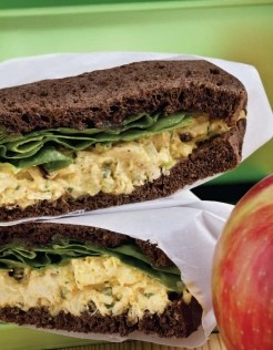 Curried chicken salad on pumpernickel