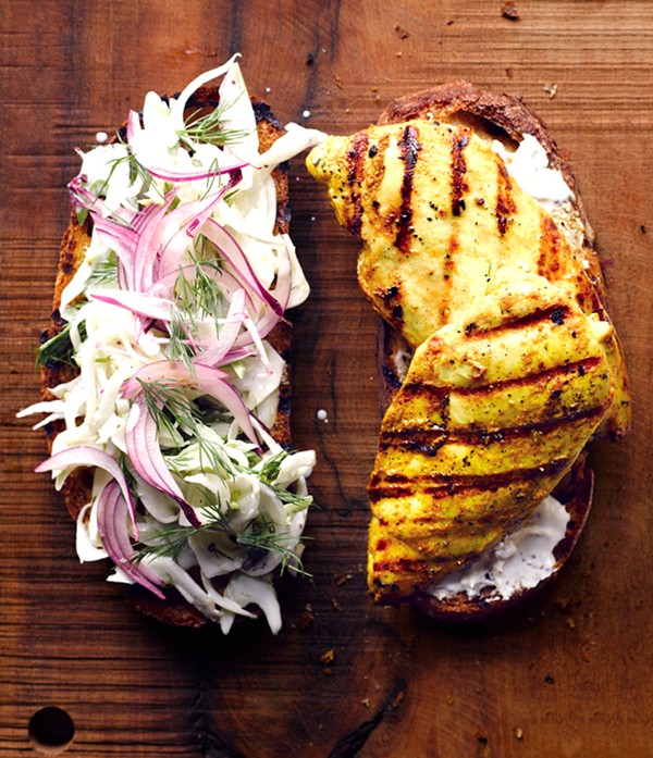 Curried chicken sandwich