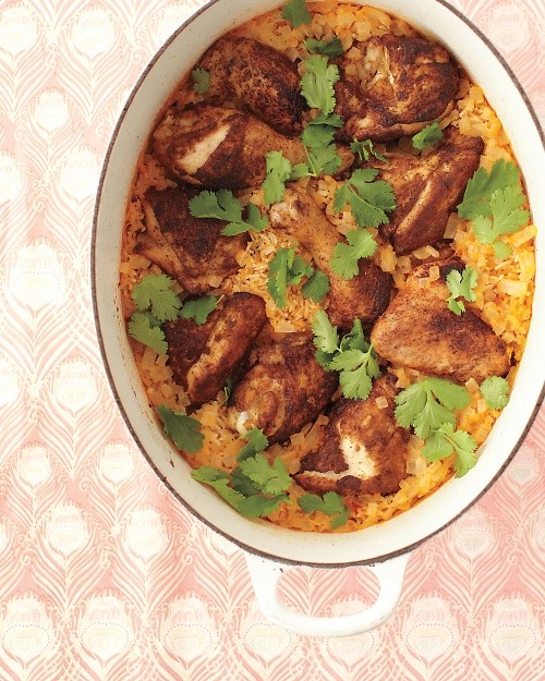 Curried chicken with coconut rice