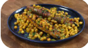 Curried chickpea plantain boat