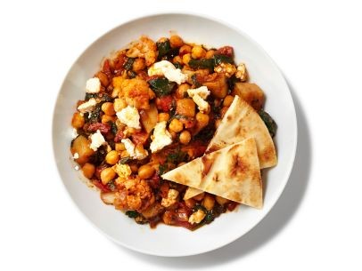 Curried chickpeas and spinach