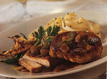 Curried cider-braised pork chops