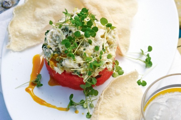 Curried crab & watermelon salad