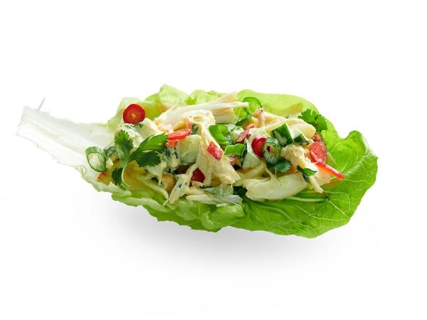 Curried crab salad lettuce cups