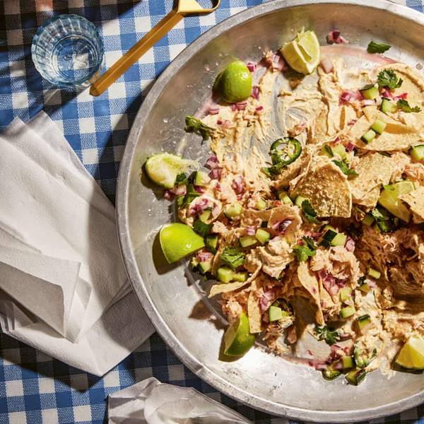 Curried crabby nachos