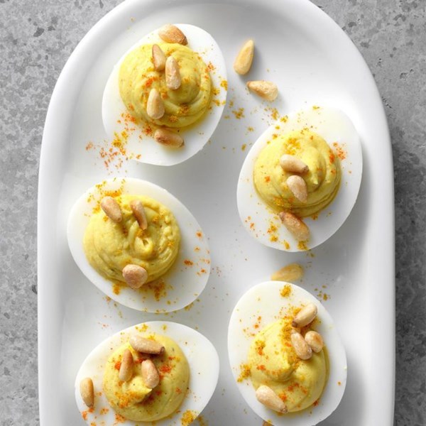 Curried deviled eggs