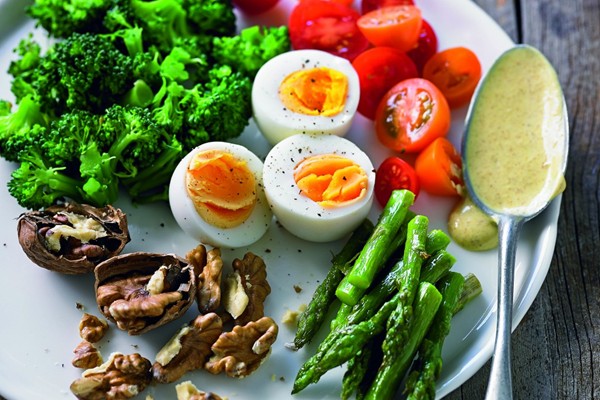 Curried egg and walnut salad