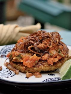 Curried eggplant and tomato burgers