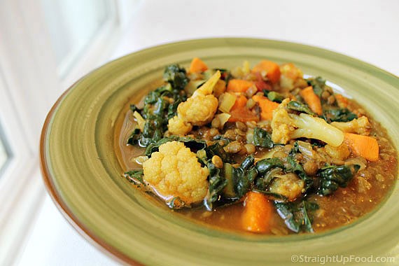 Curried French lentils