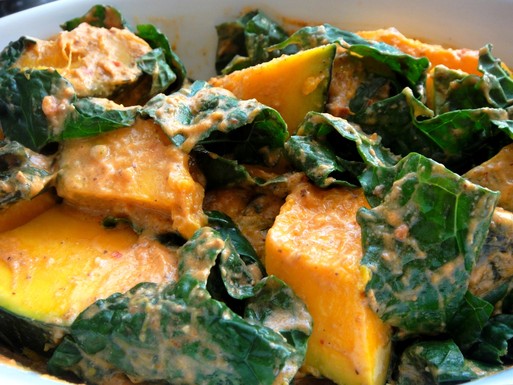 Curried kabocha and kale