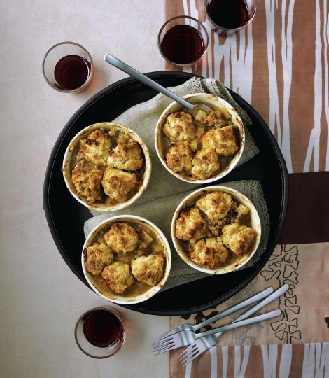 Curried lamb mince cobbler