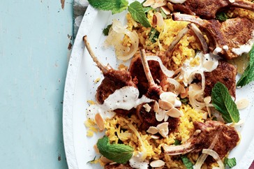 Curried lamb with rice pilaf