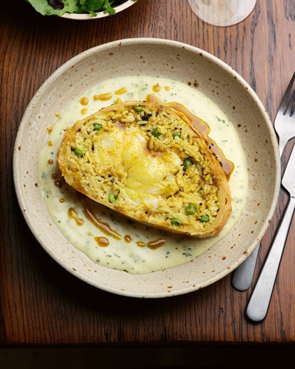 Curried monkfish Wellington 