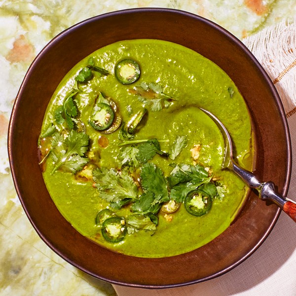 Curried parsnip and spinach soup [Elizabeth Richards, Refettorio Harlem]