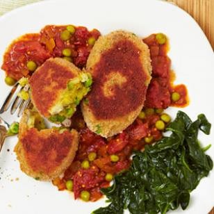 Curried pea & potato croquettes