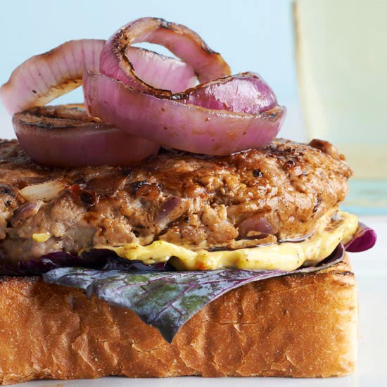 Curried pork burgers