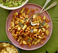 Curried roast parsnips with cashews