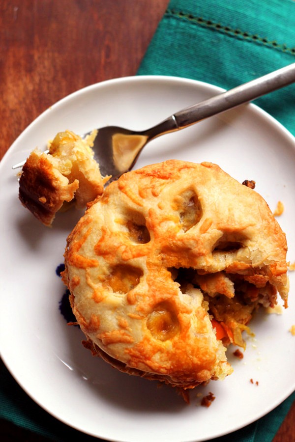Curried root vegetable pot pies