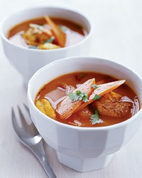 Curried shrimp and carrot bouillabaisse