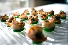 Curried shrimp and cucumber canapes