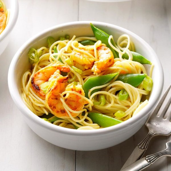 Curried shrimp pasta 