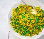 Curried spring veggie pilaf