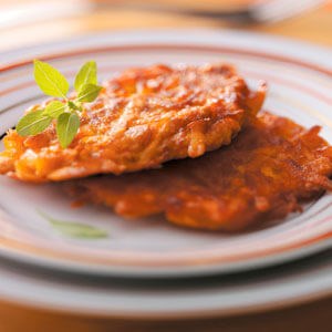 Curried sweet potato latkes 