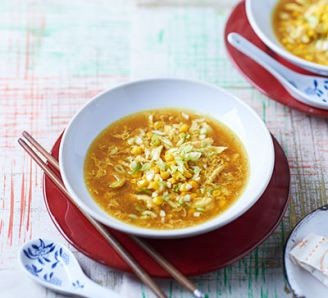 Curried sweetcorn soup with chicken 