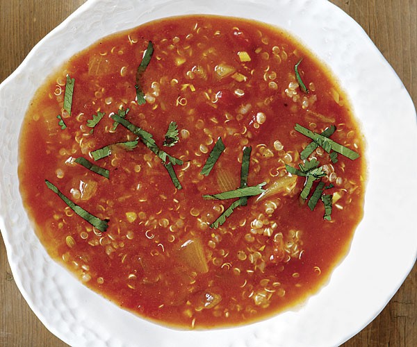 Curried tomato soup with fragrant quinoa