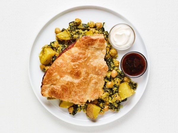 Curried vegetable pot pie