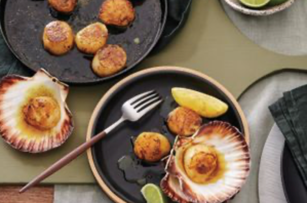Curry-buttered scallops [Merrick and Georgie Watts]
