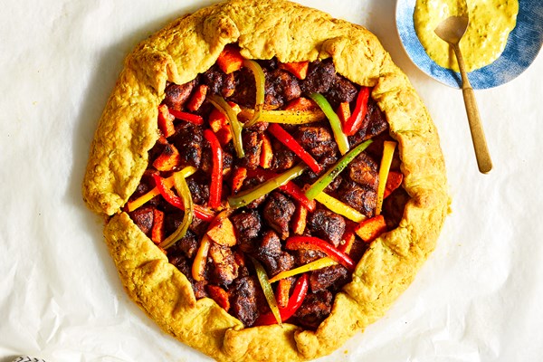 Curry chicken-and-sweet potato galette