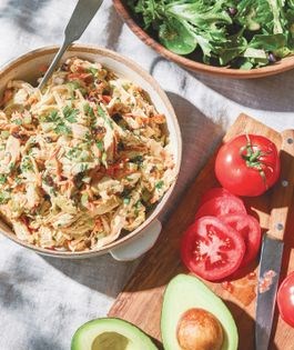 Curry chicken salad with avocado