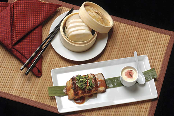Curry pork belly & coconut panna cotta