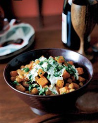 Curry-roasted butternut squash and chickpeas