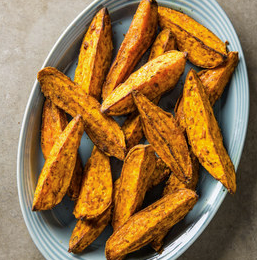 Curry roasted sweet potato wedges