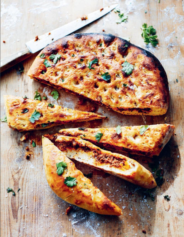 Curry-stuffed naan