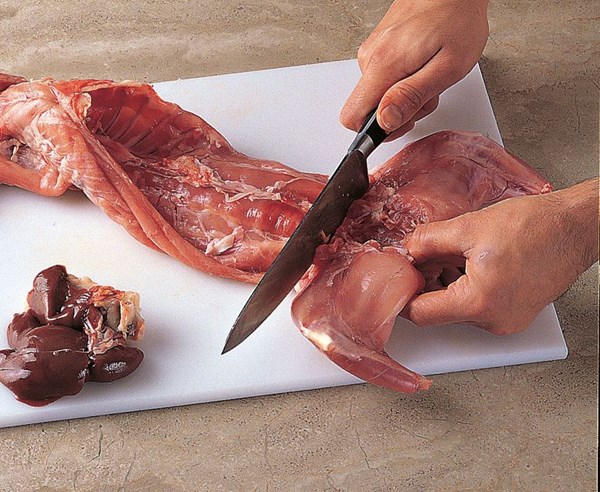 Cutting up a rabbit