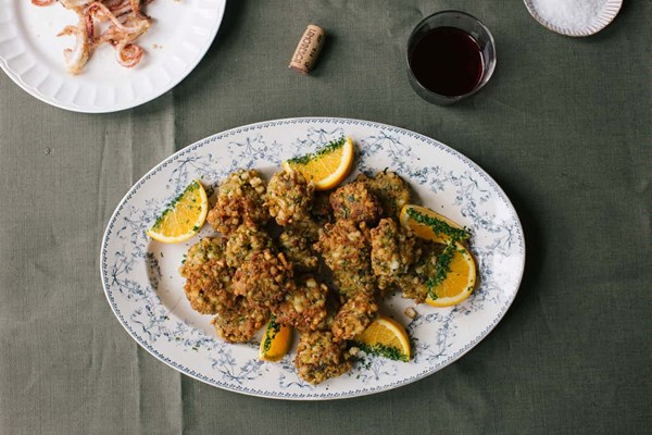 Cuttlefish and pistachio fritti (Polpette di seppia e pistacchio)