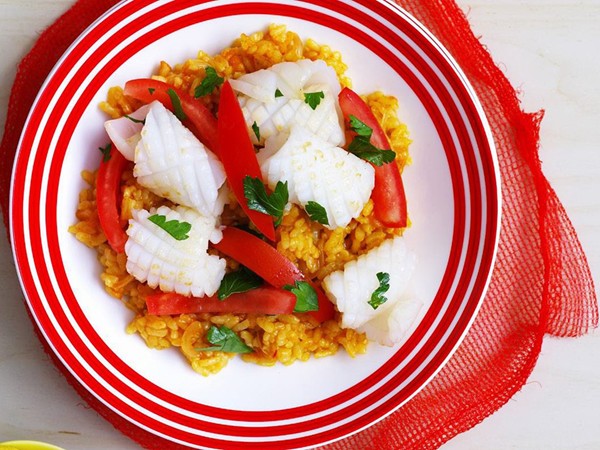 Cuttlefish with saffron rice
