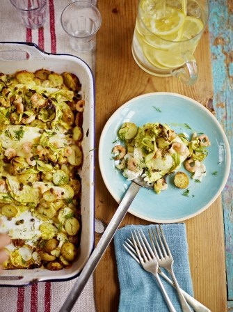 Dab & asparagus bake