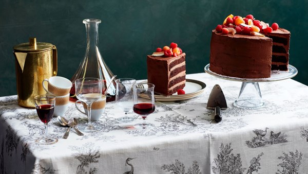 Dairy-free chocolate-raspberry cake