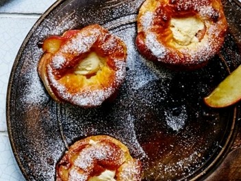 Dairy-free toffee apple choux doughnuts