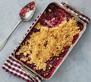 Damson & apple crumble