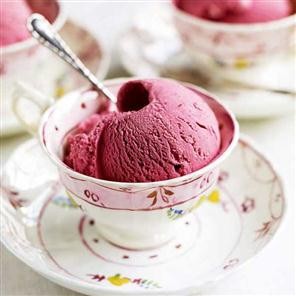 Damson and clotted cream ice cream