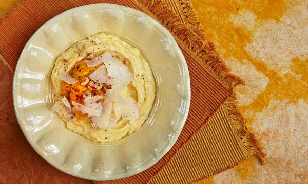 Dan Barber’s carrot romesco with polenta 