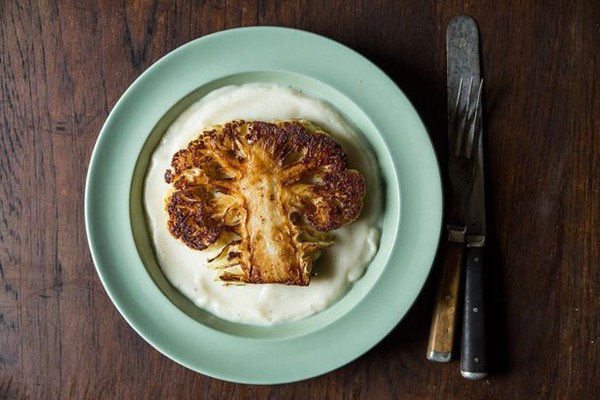 Dan Barber's cauliflower steaks with cauliflower purée